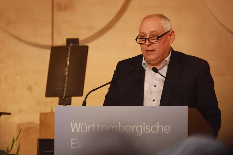 Jörg Beurer, Vorsitzender des Ausschusses für Diakonie Herbsttagung der württembergischen evangelischen Landessynode im Hospitalhof.