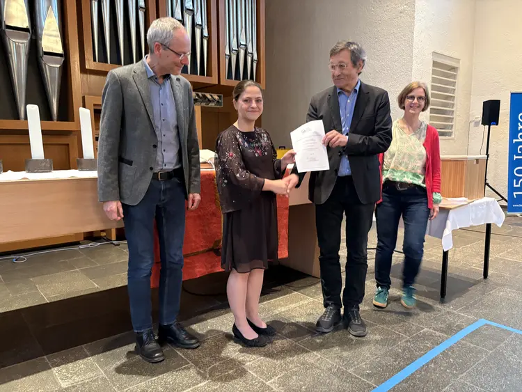 v.l.n.r. Prof. Dr. Michael Gese, Hanna Schiochet, Prof. Dr. Norbert Collmar