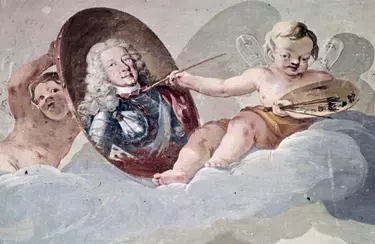Porträt von Herzog Eberhard Ludwig, Wandbild von Luca Antonio Colomba im Schloss Ludwigsburg, 1711