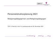 TOP 12 - Bericht - Personalstrukturplanung für Religionspädagoginnen und Religionspädagogen - Oberkirchenrätin C. Rivuzumwami - PPP