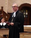 Landesbischof Dr. h. c. Frank Otfried July beim Gedenkgottesdienst zu 75 Jahre Stuttgarter Schulderklärung in der Stuttgarter Markuskirche.
