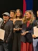 Verleihung LfK Medienpreis 2026. V.l.n.r.: Jan Hanicz (mit Mütze), Kira Geiss, Juliane Eberwein