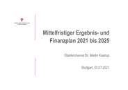 TOP 21 - Mittelfristiger Ergebnis- und Finanzplan 2021-2025 - Bericht des Oberkirchenrats - Oberkirchenrat Dr. Kastrup - Präsentation
