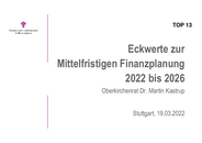 TOP 13 - Eckwerte zur Mittelfristigen Finanzplanung 2022-2026 Bericht des Oberkirchenrats Präsentation