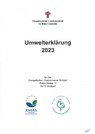 Umwelterklärung 2023 des Oberkirchenrates