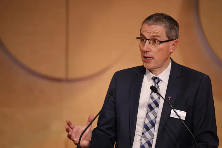 Tobias Geiger, Vorsitzender des Finanzausschusses Herbsttagung der württembergischen evangelischen Landessynode im Hospitalhof.