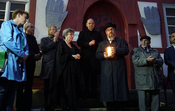Rabbiner Jehuda Puschkin bedankt sich für die Solidaritätsaktion der Esslinger.