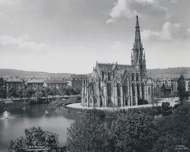 Johanneskirche mit Feuersee (historisch)