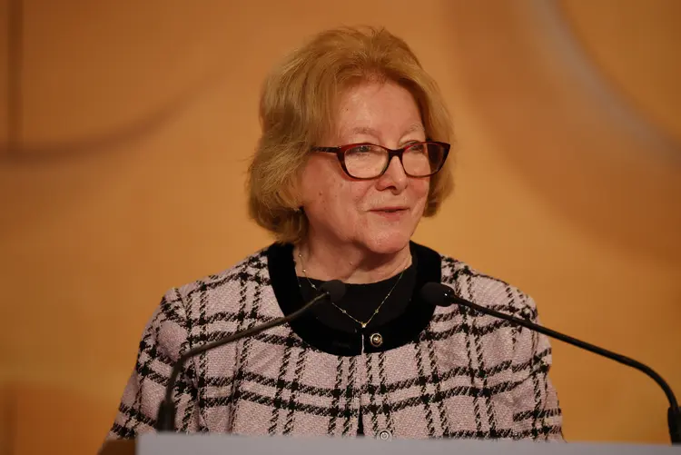 Hannelore Jessen, ältestes Mitglied der Landessynode  Herbsttagung der württembergischen evangelischen Landessynode im Hospitalhof.