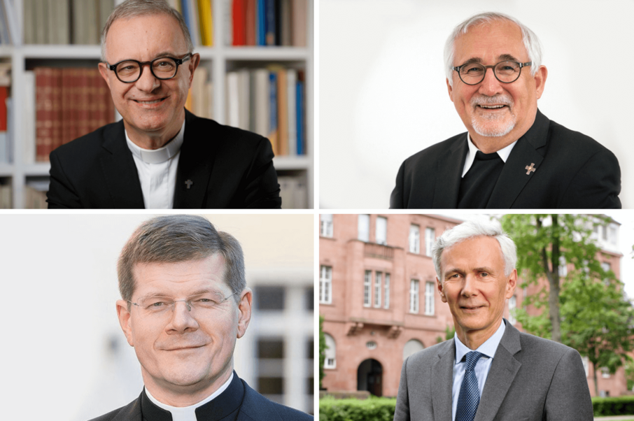 Die vier Bischöfe in Baden-Württemberg: Dr. h . c. Frank Otfried July, Dr. Gebhard Fürst, Stephan Burger, Prof. Dr. Jochen Cornelius Bundschuh