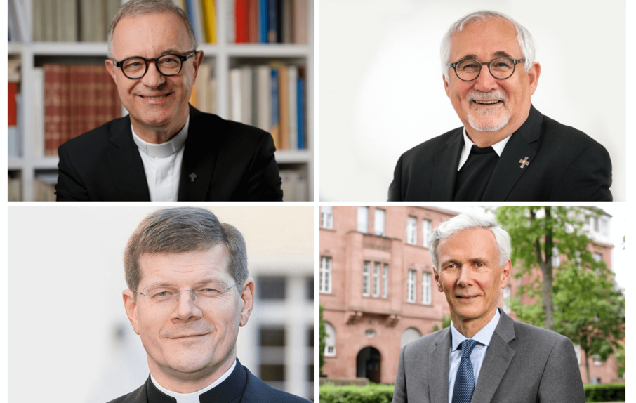 Die vier Bischöfe in Baden-Württemberg: Dr. h . c. Frank Otfried July, Dr. Gebhard Fürst, Stephan Burger, Prof. Dr. Jochen Cornelius Bundschuh