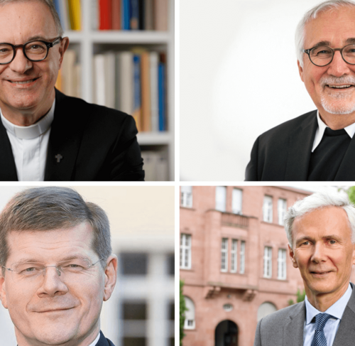 Die vier Bischöfe in Baden-Württemberg: Dr. h . c. Frank Otfried July, Dr. Gebhard Fürst, Stephan Burger, Prof. Dr. Jochen Cornelius Bundschuh