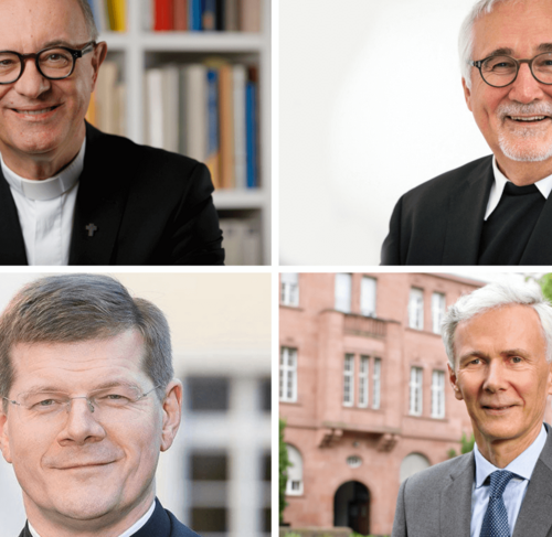 Die vier Bischöfe in Baden-Württemberg: Dr. h . c. Frank Otfried July, Dr. Gebhard Fürst, Stephan Burger, Prof. Dr. Jochen Cornelius Bundschuh