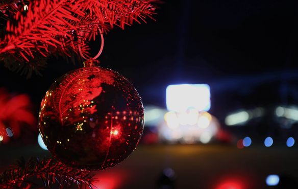 Das Gazi-Stadion war weihnachtlich geschmückt.